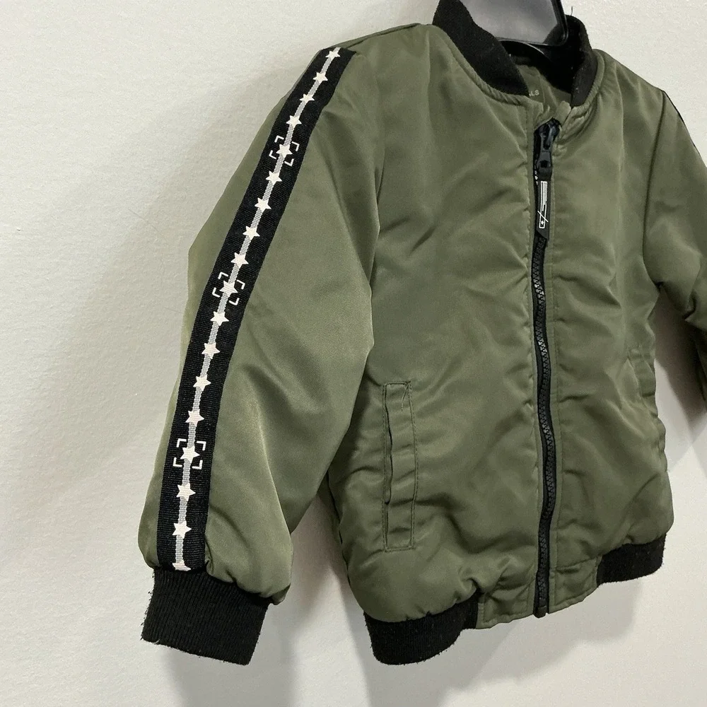 Bomber Jacket Baby 18/24 Months Olive Green Camo Fleece Lined